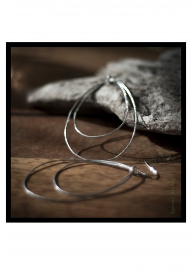 Sterling Silver Large wire hoop Earrings
