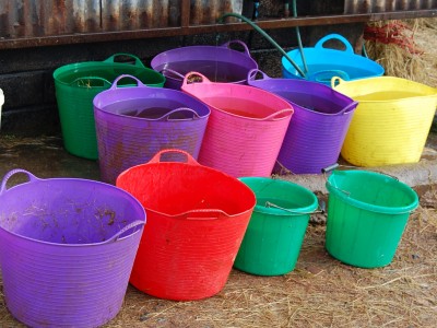 buckets with water