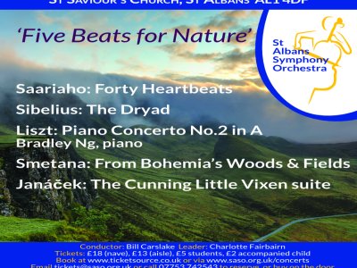 St Albans Symphony Orchestra (SASO)  'Five Beats for Nature'