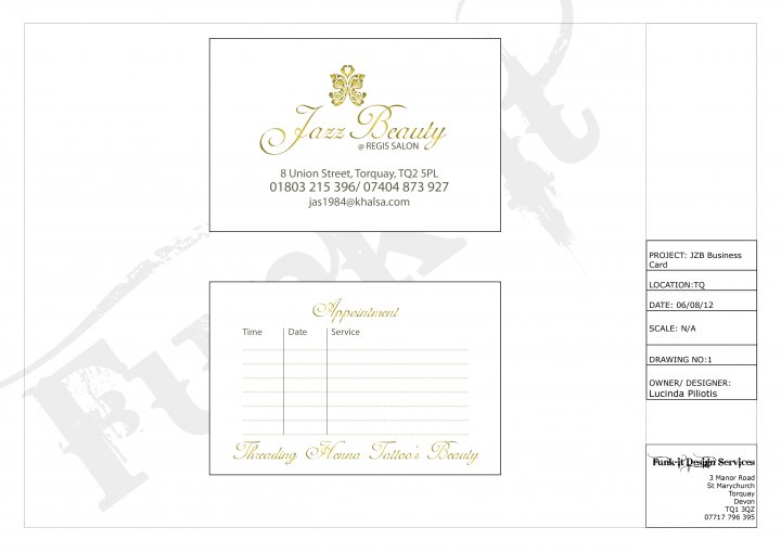 Beauty Business card layout
